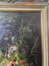 Load image into Gallery viewer, Original Vintage Still Life-FLORAL Fruit BOUQUET Painting. Framed 32“ X 28“
