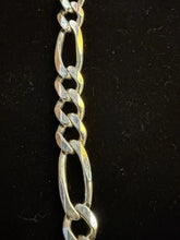 Load image into Gallery viewer, 27” Sterling Silver Figaro Link Chain Necklace 925 Silver Chain Italian 76.6g
