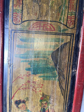 Load image into Gallery viewer, Antique 19th Century Chinese Provincial Chinoiserie Hand Painted Wood Panel!!
