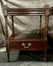Load image into Gallery viewer, Vintage PAIR of LEXINGTON Mahogany Side / Phone Tables Writing Slide &amp; Drawer!!

