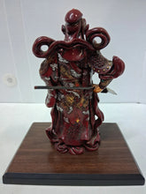 Load image into Gallery viewer, Guan Yu Guan Gong Kuan Kung God of Wealth &amp; War Resin Statue Figurine W Base 10"
