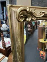 Load image into Gallery viewer, #128 Ornate Art Deco Style Vintage wood Framed Gold Mirror 57 1/2“ X 27“
