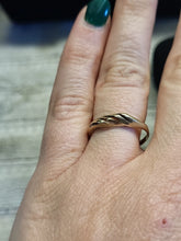 Load image into Gallery viewer, Antique English 1914 9K Gold Croissant Baguette Twist Ring- 1.2 Grams
