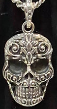 Load image into Gallery viewer, King Baby 925 Sterling Silver Skull Charm Pendant 24in. Curb Link chain
