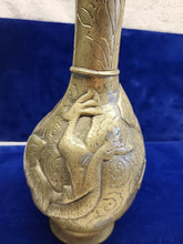 Load image into Gallery viewer, Vtg CHINESE DRAGON BRASS VASE 9.25"
