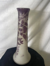 Load image into Gallery viewer, EMILE GALLE Signed Acid Etched Double Overlay Cameo Glass Vase 1900&#39;s - 18.5”
