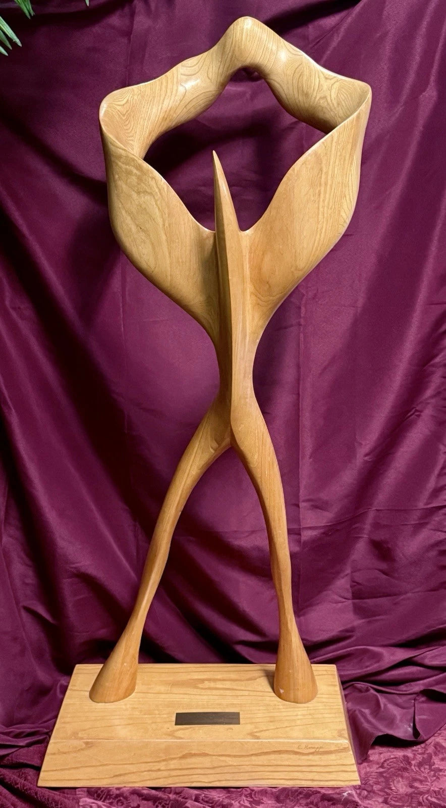JC3 - Original CANDACE KNAPP Signed Wood Sculpture CRESCENDO 56” One Of A Kind