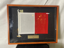 Load image into Gallery viewer, Nautical Signal Flag Maritime Naval Ship “H” Framed In Shadow Box 25” X 19”
