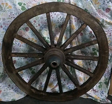 Load image into Gallery viewer, Rustic Wagon Wheel Dating Mid to Late 1800's, 47” Diameter Nice Condition ￼
