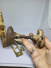 Load image into Gallery viewer, Vintage Oval Beaded-Edge Door Knob Set, Reclaimed Hardware (EFO)
