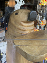 Load image into Gallery viewer, Vintage Hand Carved Solid Wood Pig Butler With Tray Statue 55” Tall
