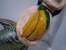 Load image into Gallery viewer, Vintage Unique Mexican Folk Art Mermaid Hand Carved Painted Wood Wall Art 38”
