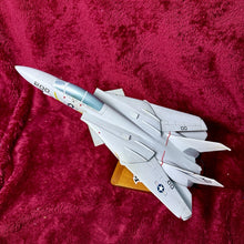 Load image into Gallery viewer, RARE VF-24 F-14 Tomcat Wooden Model 16” Wingspan Navy Jet w/ Base Movable Wings
