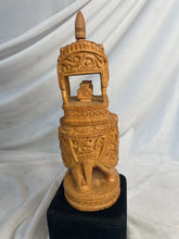 Load image into Gallery viewer, Vintage hand carving wood howda elephant carriage figurine
