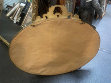Load image into Gallery viewer, #247 Large Antique Style Oval Gold Ornate Wood Framed Mirror 38” X 31”
