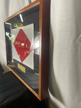 Load image into Gallery viewer, Nautical Signal Flag Maritime Naval Ship “F” Framed In Shadow Box 25” X 19”
