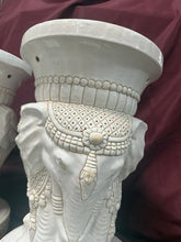 Load image into Gallery viewer, Pair of Vintage White Elephant Ceramic Garden Stool / Planter 21”H 13”D
