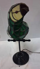 Load image into Gallery viewer, Stained Glass Parrot Lamp Tiffany Style Green Bird Accent Light Works
