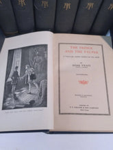 Load image into Gallery viewer, Vintage Mark Twain Hardcover Book Set Lot of 10 Classic Literature P.F. Collier
