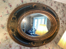 Load image into Gallery viewer, Large Ornate, Gold &amp; Black Oval Mirror

