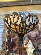 Load image into Gallery viewer, Beautiful Vintage Tiffany Style Floor Lamp Stained Glass 6’ Tall
