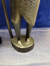 Load image into Gallery viewer, Vtg Carved Wooden Maasai Spear Warrior &amp; Woman Tribal Ebony Figurine Sculpture
