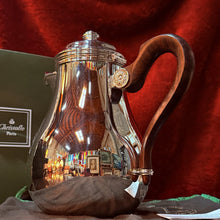 Load image into Gallery viewer, Christofle Paris Bagatelle Silver Plated Coffee Pot 8 Cup Rosewood Handle w/ Box

