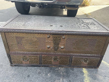 Load image into Gallery viewer, Antique 19th Century Middle Eastern Brass &amp; Wood Blanket Chest
