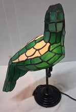 Load image into Gallery viewer, Stained Glass Parrot Lamp Tiffany Style Green Bird Accent Light Works

