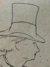Load image into Gallery viewer, Vintage Framed Édouard Manet Baudelaire Profile Hat Etching Print 1862 A Salmon
