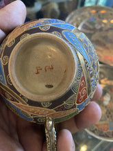 Load image into Gallery viewer, 1920’s Japanese Satsuma Moriage Tea Set 6 Piece Shimazu Family Crest
