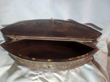 Load image into Gallery viewer, Vintage African Hand Made Money Box Floral Design Carved Wood Storage Box
