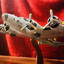 Load image into Gallery viewer, Wooden B-17 Flying Fortress Model – 22.5” Wingspan, WWII Bomber, Handcrafted
