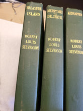 Load image into Gallery viewer, ANTIQUE SET OF 6 BOOKS ROBERT LOUIS STEVENSON 1905 SCRIBNERS GREEN COLLECTION
