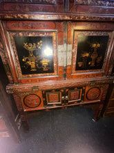 Load image into Gallery viewer, Antique 19th Century ￼Chinese ￼Wood Black Lacquer 3 Tiered Cabinet ￼87” X 40” !!
