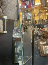 Load image into Gallery viewer, #180 Ornate Frameless Vintage Multi-Faceted Gold Beveled Mirror 48“ X 36“
