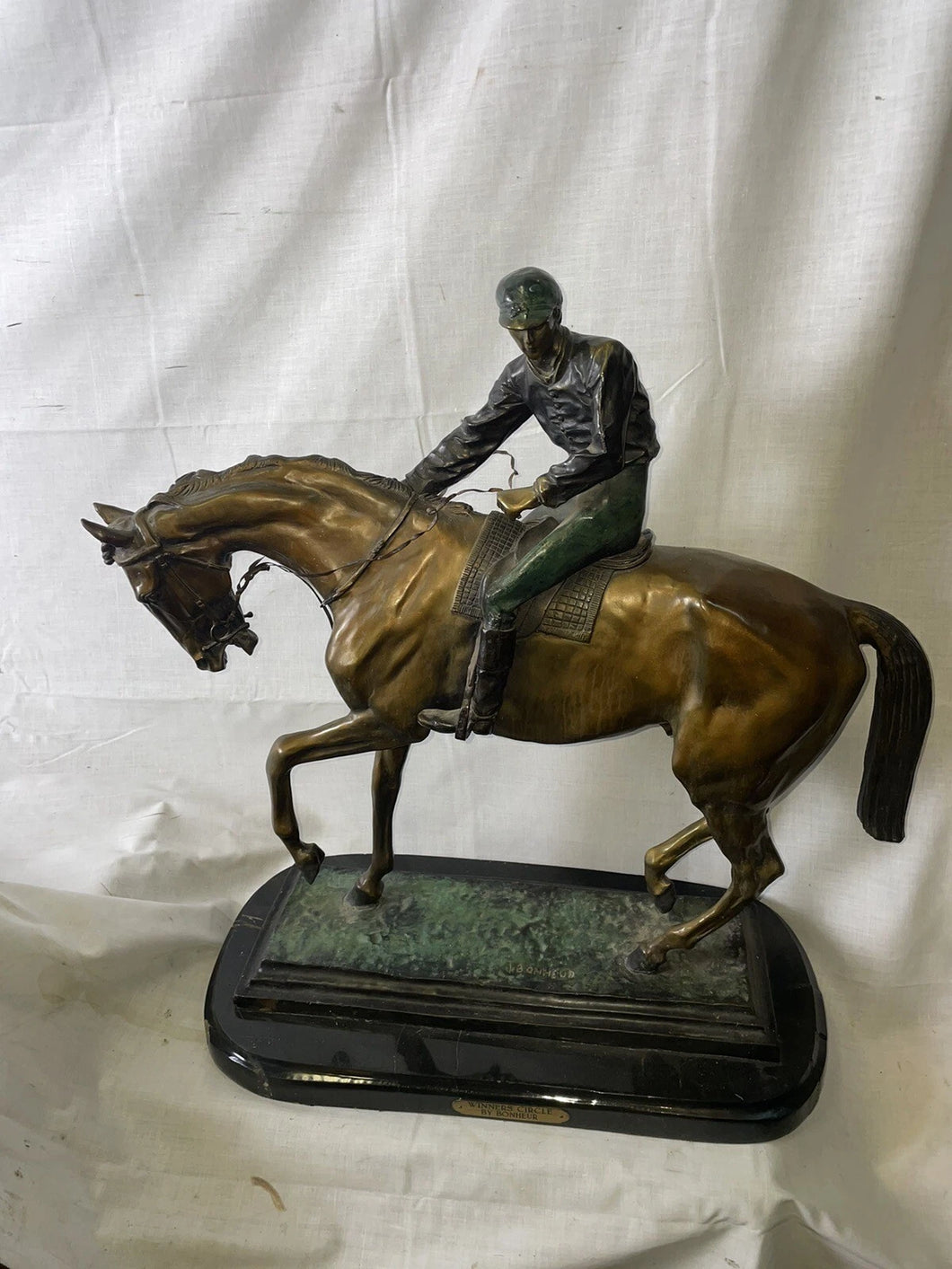 Isidore Bonheur Le Grand WINNERS CIRCLE Large bronze Vintage Signed Sculpture!!