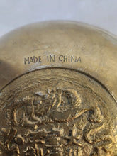 Load image into Gallery viewer, Chinese Bronze Singing Bowl, Hand Engraved Dragon Spun Cast
