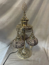 Load image into Gallery viewer, Beautiful 3 Globe Turkish Elegant Pink Mosaic Table Lamp!!
