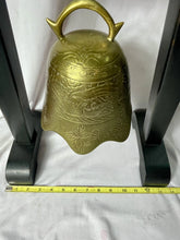 Load image into Gallery viewer, Antique Large Black Wooden 18.5” Pagoda Temple w/ Solid Brass Bell Gong, c. 1925
