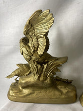 Load image into Gallery viewer, Vintage Pair Of Large Metal Replica Bird Sculptures by Alphonse Arson 14”
