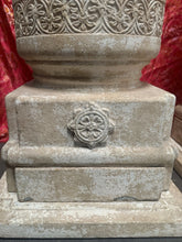 Load image into Gallery viewer, Pair of Large Heavy Vintage Drum Band Plaster Pedestals Column Bases, 40” H
