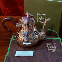 Load image into Gallery viewer, Christofle Paris Bagatelle Silver Plated Teapot 8 Cup Rosewood Handle w/ OG Box
