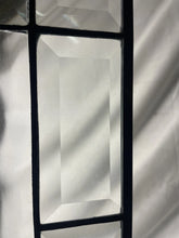 Load image into Gallery viewer, Vintage Iridescent Stained Glass Window Panel With Seahorse Motif 24“ X 12“
