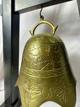 Load image into Gallery viewer, Antique Large Black Wooden 18.5” Pagoda Temple w/ Solid Brass Bell Gong, c. 1925
