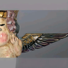 Load image into Gallery viewer, Vintage Unique Mexican Folk Art Mermaid Hand Carved Painted Wood Wall Art 30”
