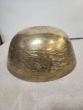 Load image into Gallery viewer, Chinese Bronze Singing Bowl, Hand Engraved Dragon Spun Cast
