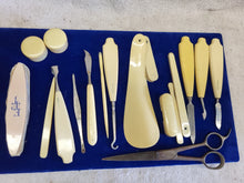 Load image into Gallery viewer, 18 Piece Victorian French Ivory~Celluloid Vanity Dresser Manicure Grooming Set
