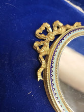Load image into Gallery viewer, Antique French Bronze Hand Mirror w/ Miniature Painting
