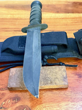 Load image into Gallery viewer, US Camillus KA-BAR USMC 7” Fighting Knife w/ Nylon Sheath &amp; Sharpening Stone
